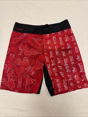 No Fear Men's Red Surf/Board Shorts